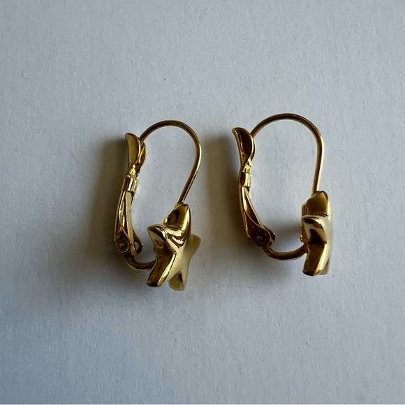 Vintage Gold Tone Star Earrings - Picture 4 of 6
